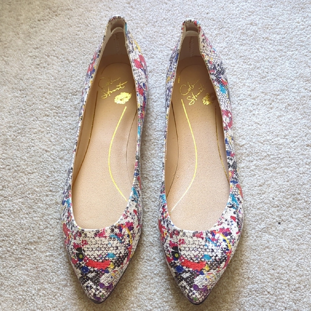 NWOT Colin Stuart Multicolor Flats, Sz 8